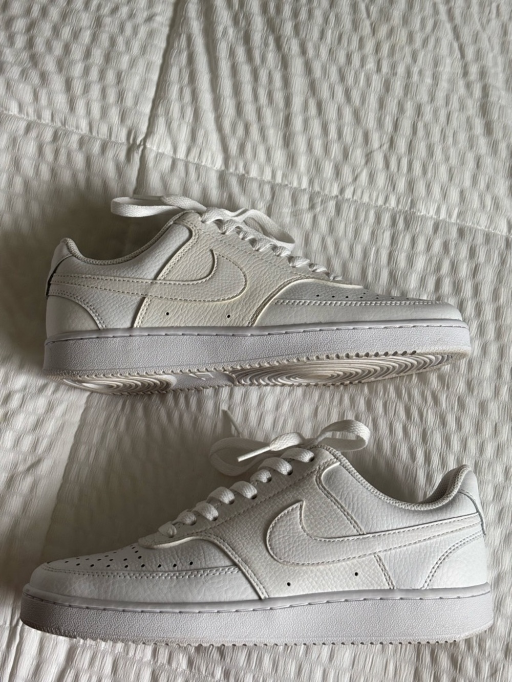 Nike Court Vision Low White Sneakers Woman’s Size 8.5 Clean Classic CD5434-100 - Picture 3 of 7